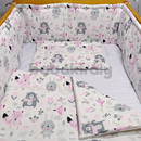 Ágynemű 3 részes - Erdei állatok - Rózsaszín