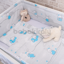 Ágynemű 3 részes - Nyuszi és maci lufikkal - Szürke és kék