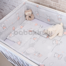 Ágynemű 3 részes - Nyuszi és maci lufikkal - Szürke és rózsaszín