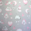 Szoptatós párna huzat (kifli) - Nyuszi - Szürke