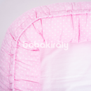 Babafészek - Rózsaszín és fehér pöttyös