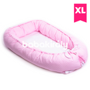 Babafészek XL - Rózsaszín és fehér pöttyös