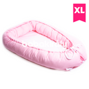 Babafészek XL - Rózsaszín és pink tűpöttyös