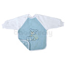 Belebújós, ujjas előke - Maci - Kék és fehér