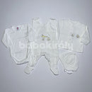 Bolyhos pamut négyrészes hazahozós szett - Gólyás - Ekrü