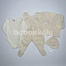 Bolyhos pamut négyrészes hazahozós szett - Gólyás - Mogyoró