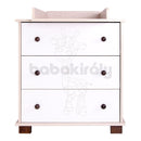 Drewex - Komód (pelenkázó feltéttel) - Zsiráf - Tölgy és fehér