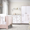 Drewex - Kiságy leengedhető oldallal - Zsiráf - Tölgy és fehér