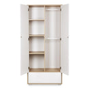 Klups Ida - Kétajtós szekrény - Fehér és bükk