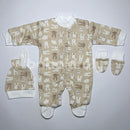 Pamut háromrészes hazahozós szett - Nyuszik - Mogyoró