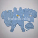 Pamut négyrészes hazahozós szett - Gólyás - Kék