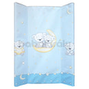 Merev pelenkázó lap (ék peremmel) - Maci és hold - Kék