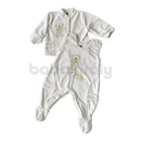 Plüss kétrészes szett - Maci és süni - Fehér - 62-es méret