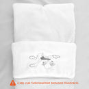 Téli zsáktakaró - Kék és fehér - Macis hímzéssel