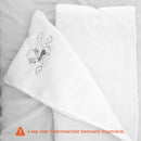 Téli zsáktakaró - Kék és fehér - Macis hímzéssel