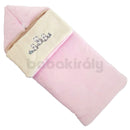 Téli zsáktakaró - Rózsaszín és bézs - Macis hímzéssel