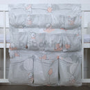 Zsebes tároló - Nyuszi és maci lufikkal - Szürke és rózsaszín