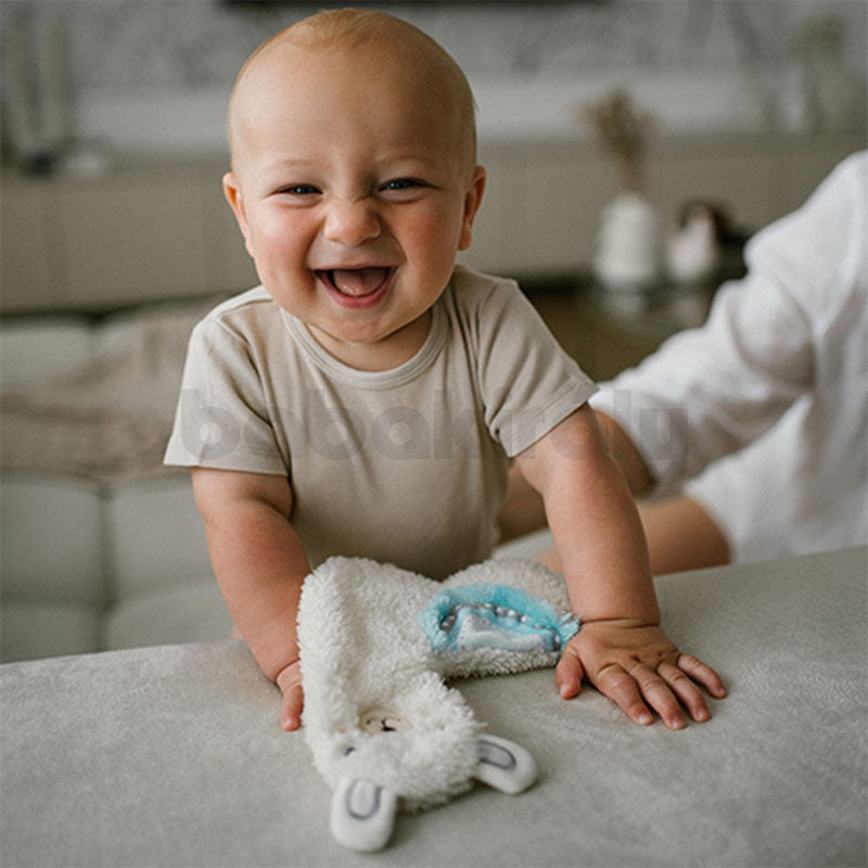 BabyOno Fejlesztő plüss játék - Lulu láma - Kék