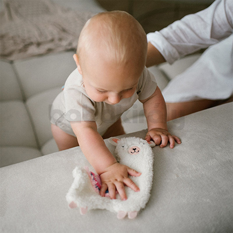 BabyOno Fejlesztő plüss játék - Lulu láma - Rózsaszín