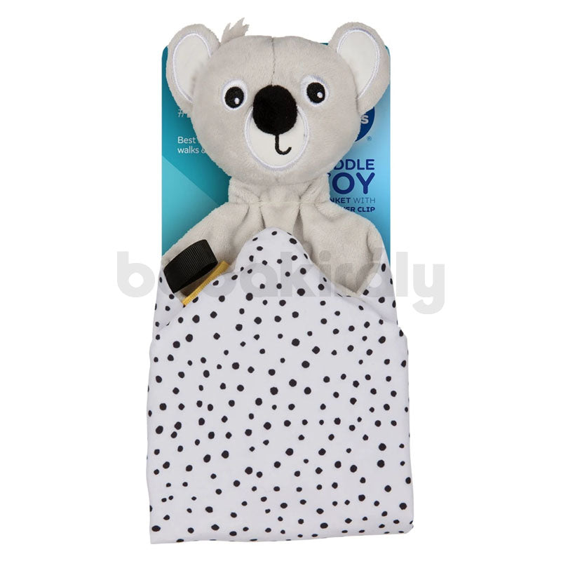 Alvókendő Cumitartóval - Koala - szürke és pöttyös