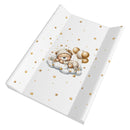 Merev pelenkázó lap (ék peremmel) - Édes maci lufival - Bézs