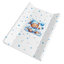 Merev pelenkázó lap (ék peremmel) - Édes maci lufival - Kék