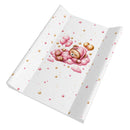 Merev pelenkázó lap (ék peremmel) - Édes maci lufival - Rózsaszín