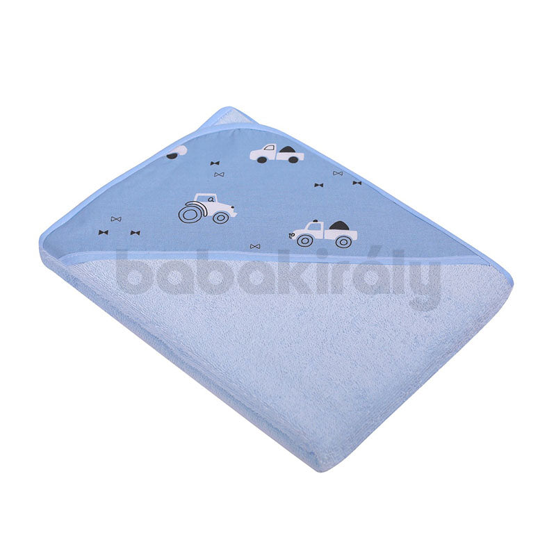 Kapucnis Fürdőlepedő - Autós - Kék