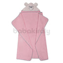 Kapucnis Fürdőlepedő - Macis - Rózsaszín