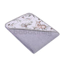 Kapucnis Fürdőlepedő - Őzike levelekkel - Szürke