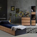 Klups Dalia - Kétajtós szekrény - Antracit és tölgy