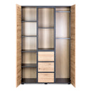 Klups Dalia - Kétajtós szekrény - Antracit és tölgy