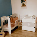 Klups Nel - Szívecskés ágyneműtartós kiságy