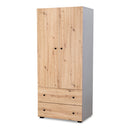 Klups Paulina - Kétajtós szekrény - Grafit/Tölgy