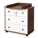 Klups Safari zsiráf - Komód (pelenkázó feltéttel) - Fehér és dió