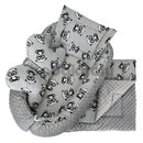 Minky prémium szett - Apró pandás - Szürke