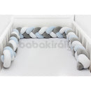 Fejvédő - Fonott - Szürke-Fehér-Babakék