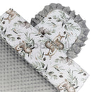 Babakocsi takaró és párna szett - Őzike levelekkel