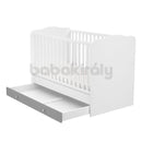 Timba Erik - Átalakítható Kiságy Ágyneműtartóval (ezüst-fehér)
