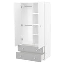 timba erik ketajtos ketfiokos szekreny feher ezust butor